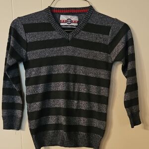 Striped Black and Gray Kids Sweater